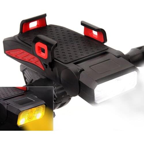 BeFunS 4 in 1 Multifunctional Bicycle Light Fog Light Mobile Phone Holder USB Charging Horn Reminder LED Waterproof BIke Light