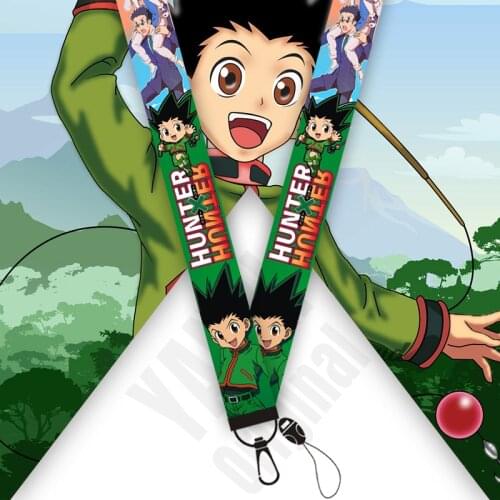 Anime Hunter X Hunter Keychain Lanyards Id Badge Holder ID Card Gym Mobile Phone USB Badge Holder Key Strap