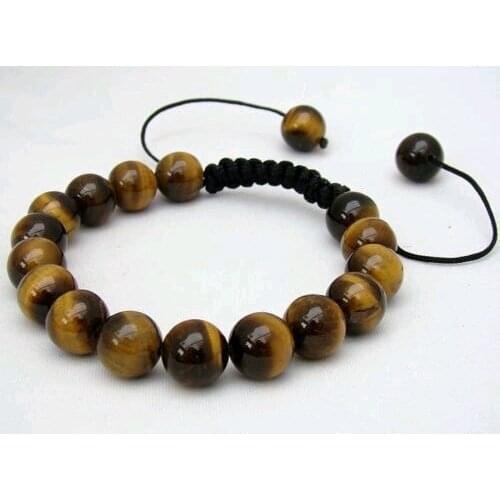 Hot sell Noble- Mens bracelet all 10mm TIGER EYE STONE beads