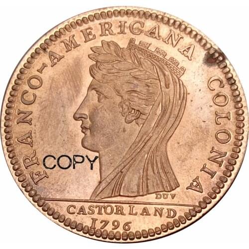 United States of America Castorland Half Dollar 1796 Red Copper Copy Coin