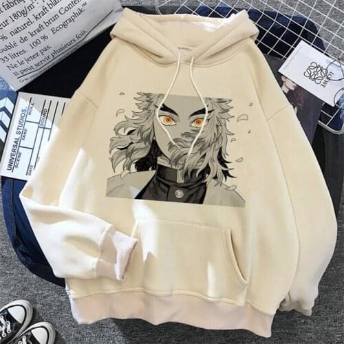 Demon Slayer Harajuku Korean Version Loose Thin Long-sleeved Hooded Sun Protection Coat Solid Color Retro Shirt Student Girl Top