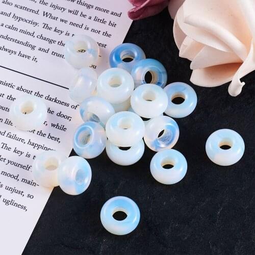 50pcs European Large Hole Rondelle Beads for jewelry making ,7~8x13~14mm, Hole: 5mm F80