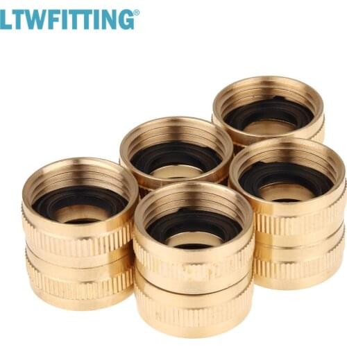 LTWFITTING 3/4" FHT x 3/4" FHT Brass Swivel Hose Adapter, Brass Garden Hose Fitting