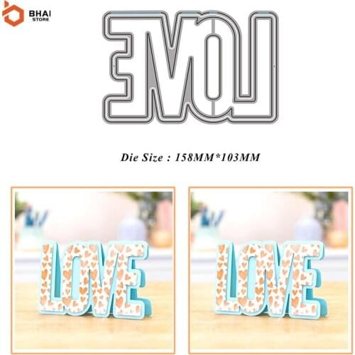 Metal Cutting Dies LOVE English Word Stencils For DIY Scrapbooking Cards Decor Craft Embossing Paper Card Die Cut 2021