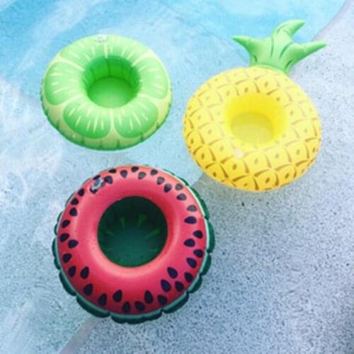 Mini Water Coasters Floating Inflatable Cup Holder Swimming Pool Drink Float Toy Inflatable Circle Pool Coasters Duck Rings