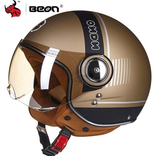 BEON Motorbike Helmet Breathable Casco Moto Summer Motorcycle Riding Helmets Men Vintage Motocross Half Helmet Capacete Moto