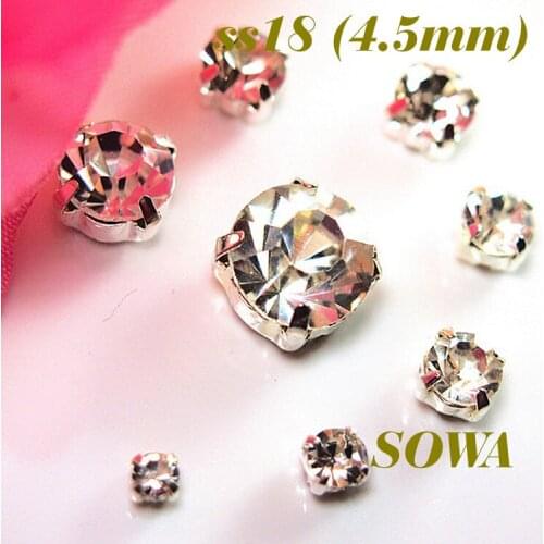 2016 New SS18(4.5mm) Silver Loose Crystal Sew On glass Beads Free shipping (5Gross/720pcs/set)