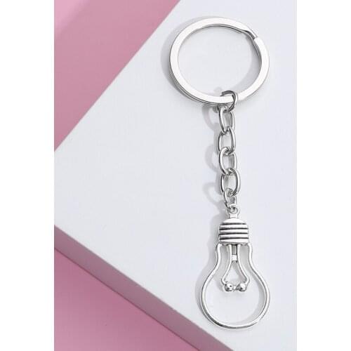 New Design Keychain Light Bulb Tool Key Ring Metal Key Chains For Women Men Handbag Accessorie Car Hanging Jewelry Handmade