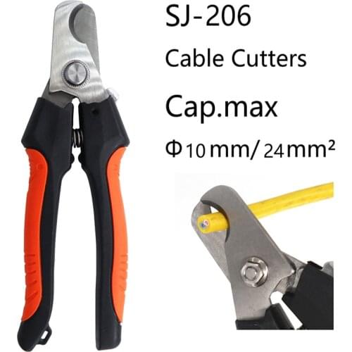 SJ-206/206A cable cutter stripper pliers industrial level cutter ability 24mm2/38mm2 diameter 10mm/16mm 5CR13 steel tools