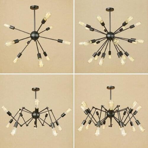 Modern Black Spider Dandelion Chandeliers Living Room Foyer Dining Room E27 Hanging Lustre Chandelier 9/15/21/6/8/10/16 Lights