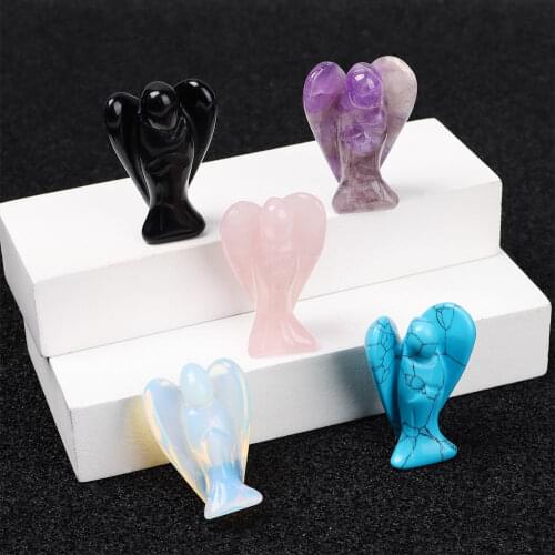 1PC Guardian Angel Figurines Natural Amethyst Crystal Statue Healing Gem Jewelry Decor Family Home Decor Study Room Decor Craft