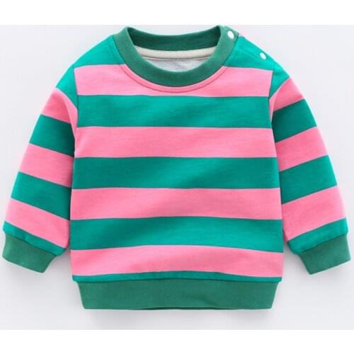 Baby Boys Sweatshirt Baby Boy Clothes Winter Sweatshirt Girls Long Striped O-neck Casual Toddler Boy Clothes Fashion New Arrival