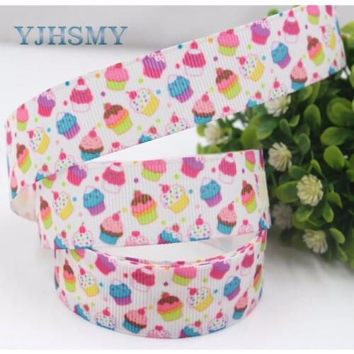 YJHSMY F-17504-996,22 mm 10 yards cake Ribbons Thermal transfer Printed grosgrain Wedding Accessories DIY handwork materials