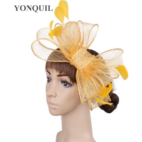 Sinamay Party Hat Wedding Fascinator Elegant Women Ladies Headwear Headband Bridal Gorgeous Married Hair Accessoires SYF280