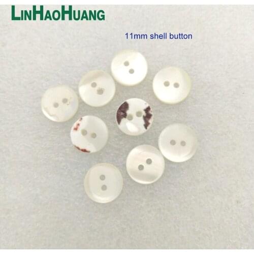 100pcs/lot 11mm white grey Natural Shell Sewing Buttons Color Mother of Pearl MOP Round Shell Button garment Sew Accessories DIY