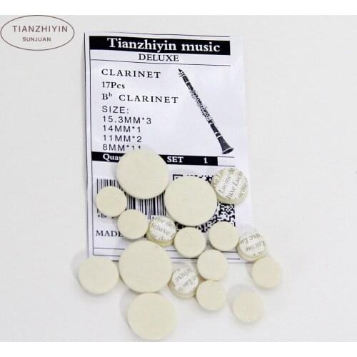 17pcs Clarinet Pad Woodwind Instrument Parts Sealing Mouthpiece Universal Tuning Training Practicing Sound Hole Cushion Musical