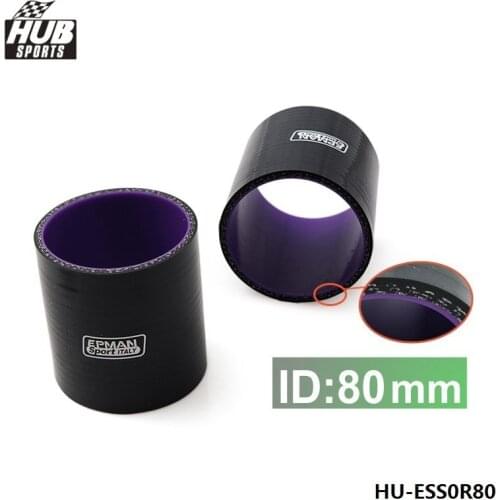 3.15" 80mm 4-Ply Straight Silicone Hose Intercooler Coupler Tube Pipe BLACK For Toyota corolla HU-ESS0R80
