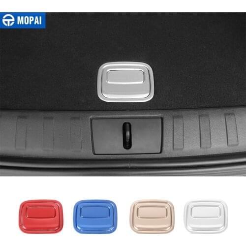 MOPAI Aluminum Car Interior Rear Tail Trunk Handle Cover Decoration Stickers for Jeep Renegade 2015-2016 Car Styling