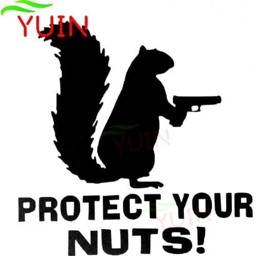 Car Sticker Fun Protect Your Nuts Squirrel Police Animal Decal PVC Body Design Decoration Accessories Cover Scratch Stickers