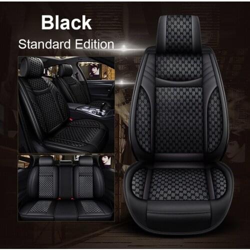 5-Seat Car PU Leather Linen Front Car Seat Covers Front Rear Fashion Style Auto Interior for DODGE Avenger Charger Nitro Journey