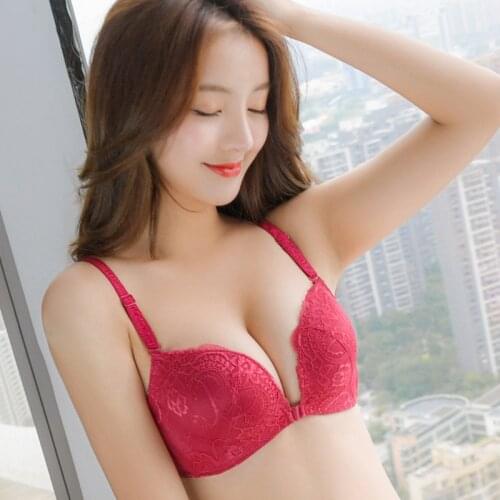 Logirlve Wireless Bras For Women Lace Floral Front Closure Sexy Lingerie Plus Size Bralette Comfort Adjusted Push Up Bra