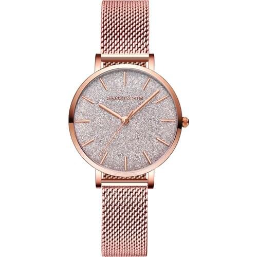 Rose Gold Waterproof Women Watch Sahara Desert Design 2021New Flash Luxury Japan Quartz Wristwatch Stainless Steel Drop Shipping