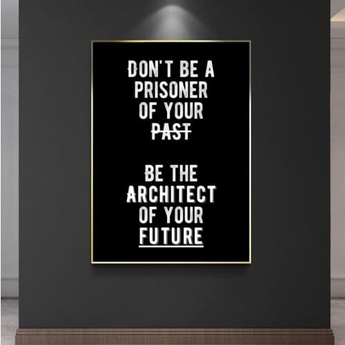 Black White Letter Inspirational Posters and Prints Motivational Quote Art Wall Pictures for Living Room Office Home Decor