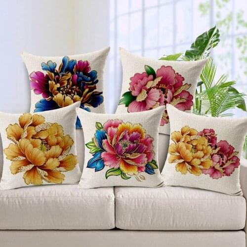 Floral Series Cushion Cover Roses Pillow Cover for Sofa Bedroom Car Decoration Flower Cherry Throw Pillowcases