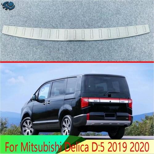 For Mitsubishi Delica D:5 2019 2020 Stainless steel rear bumper protection window sill outside trunks decorative plate pedal