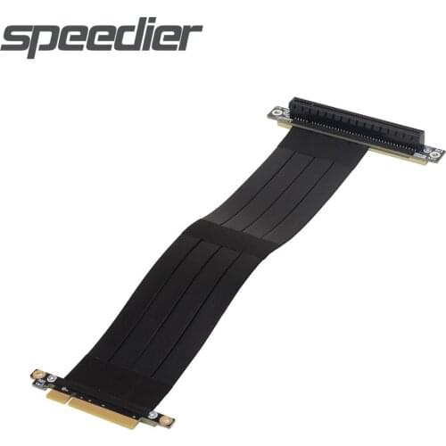 Shielded Full Speed PCIe Riser Graphics Video Card GPU Riser Adapter PCI Express x8 To x16 Extension Cable 3.0 PCI-e Flat Cable
