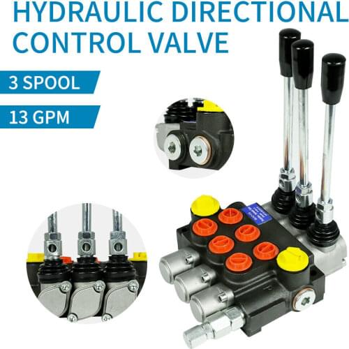 3 Spool Hydraulic Directional Control Valve 13gpm Adjustable Relief Valve