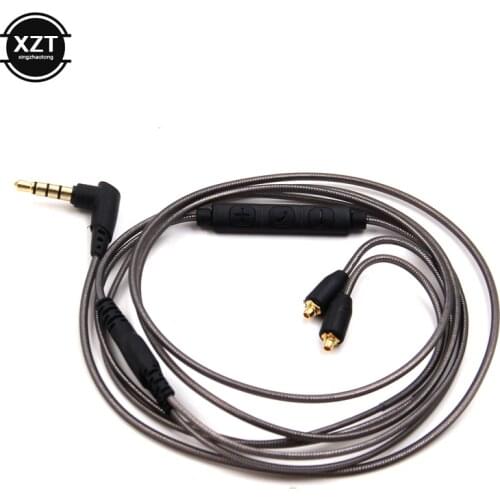 3.5mm MMCX Cable for Earphone Shure SE215 SE425 SE535 SE846 UE900 Port Replacement headphone Cable with Mic for iphone Samsung