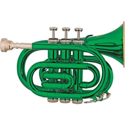 Green color Tone Bb Pocket Trumpet