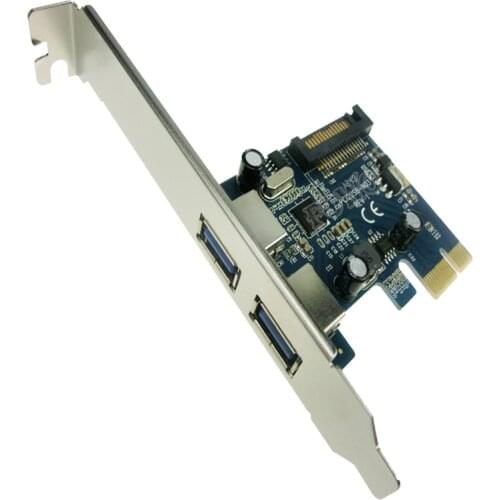 2 ports USB 3.0 PCI-e Controller Card + PCIe Low Profile Bracket PCI Express to USB3.0 Converter Adapter NEC chipset