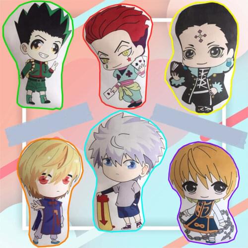 Kawaii HUNTERxHUNTER Plush Dolls Japan Anime Plush Toy Cute Gon Freecss Killua Zoldyck Kurapika Pillow Doll Room Decor Boy Gifts