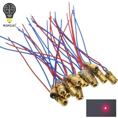 WAVGAT 5V 650nm 5mW Adjustable Laser Dot Diode Module Red Sight Copper Head Mini Laser Pointer