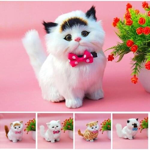 Cute 25cm plush Simulation cat Will call stuffed soft Soothe doll good quality Early education toy christmas gift for kid