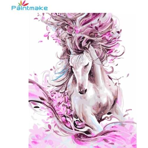 Paintmake Color Animal DIY Paint By Numbers Horse Oil Painting on canvas Home decoration Painting Art Photo Kids Adult