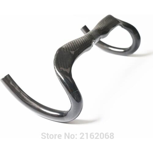 Newest compact type Racing Road bike glossy matt 3K full carbon fibre bicycle handlebar carbon bent bar 31.8*380-440mm Free Ship