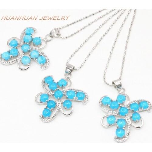 Charms Stone Pendant Flower Shape Jades 30x34mm Stainless Steel Chain Necklaces & Pendants For Women Choker Charms Jewelry B3328