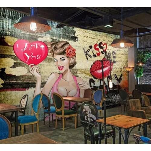 Custom 3D Photo Wallpaper Gothic Graffiti Mural 3D Abstract Color Words Wallpaper for Coffee Shop Decoration Non-woven Wallpaper