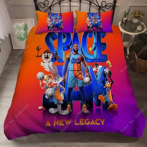 Space Dunk Bedding Set Basketball High End Sport Style Duvet Cover Grey King Queen Twin Full Single Double Unique Design Bed Set