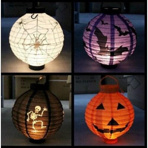 Festival Halloween Paper Lantern Pumpkin Hanging Party Lamp Candle Bag Light Decor Halloween Decorations for Festive Supplies