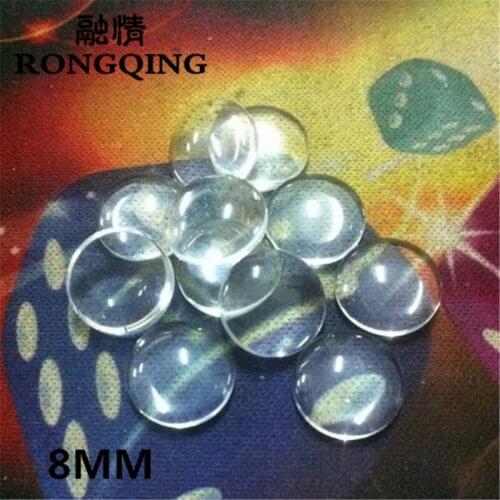 RONGQING 200pcs/lot Round Cabochon 8MM DIY Handmade Clear Glass Cabochons for Jewelry Making