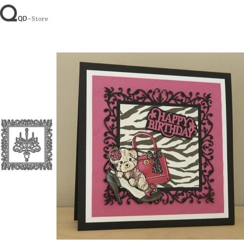 Square Lace Border Cutting Dies Stamps Dies Scrapbooking Mold Cut Handmade Tools DIY Craft Decoration Metal Cutting Die New 2021