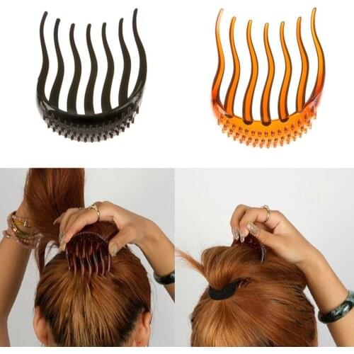 New Arrival Women Hair Styling Clip Fluffy Stick Bun Plastic Braid Tool Ponytail Holder Hair Combs Ladie Hair Accessories