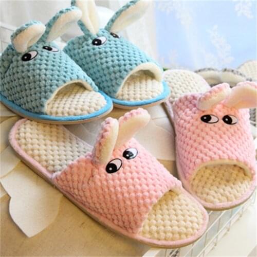 Spring and Autumn Comfortable Fish Mouth Rabbit Ear Slippers Home Indoor Anti-skid Womens Slippers