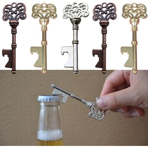 1Pcs Key Shaped Bottle Opener Keychain Zinc Alloy Silver Color Key Ring Beer Bottle Opener Unique Creative Gift. Beer Opener