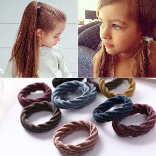 10PCS/Lot 5.5cm Girls Fashion Color Elastic Hair Band Lovely Kids Children Hair Ropes Hair Accessories Mix Rubber Bands Headwear