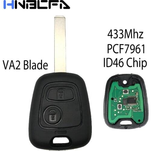2 Buttons 433MHZ With ID46 PCF7961 Chip Remote Control Car Key For Peugeot 307 Citroen C1 C3 VA2 Blade